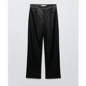 FAUX LEATHER HIGH WAISTED 90s WIDE LEG PANTS🖤